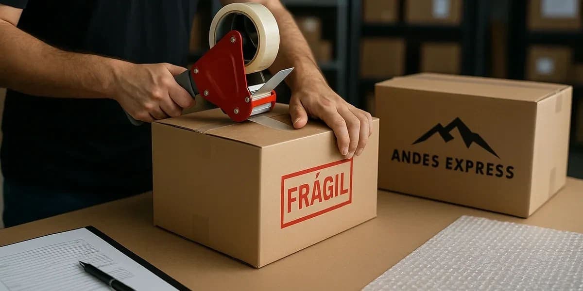Embalaje de carga frágil Andes Express
